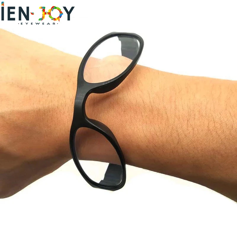 IENJOY новые модные очки браслет часы мужские женские резиновые запястья