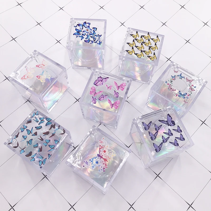 FDshine разноцветные ресницы бабочки с цветовой печатью без ресниц для 8 мм 28