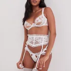 Кружевное нижнее белье с вышивкой Wriufred, сексуальное нижнее белье с вырезами, ультратонкий прозрачный бюстгальтер, пояс с подвязками, костюм с Т-образными брюками