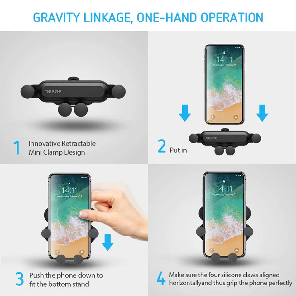 

Oppselve Gravity Car Phone Holder Universal Air Vent Mount Mobile Support Smartphone GPS Stand in Car For iPhone 11 X 7 Samsung