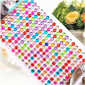 260 шт 6 мм DIY Наклейка Мобильныйшт., с украшением в виде кристаллов и полотном с клеевым покрытием Стразы самоклеющиеся наклейки для скрапбукинга для детских игрушек