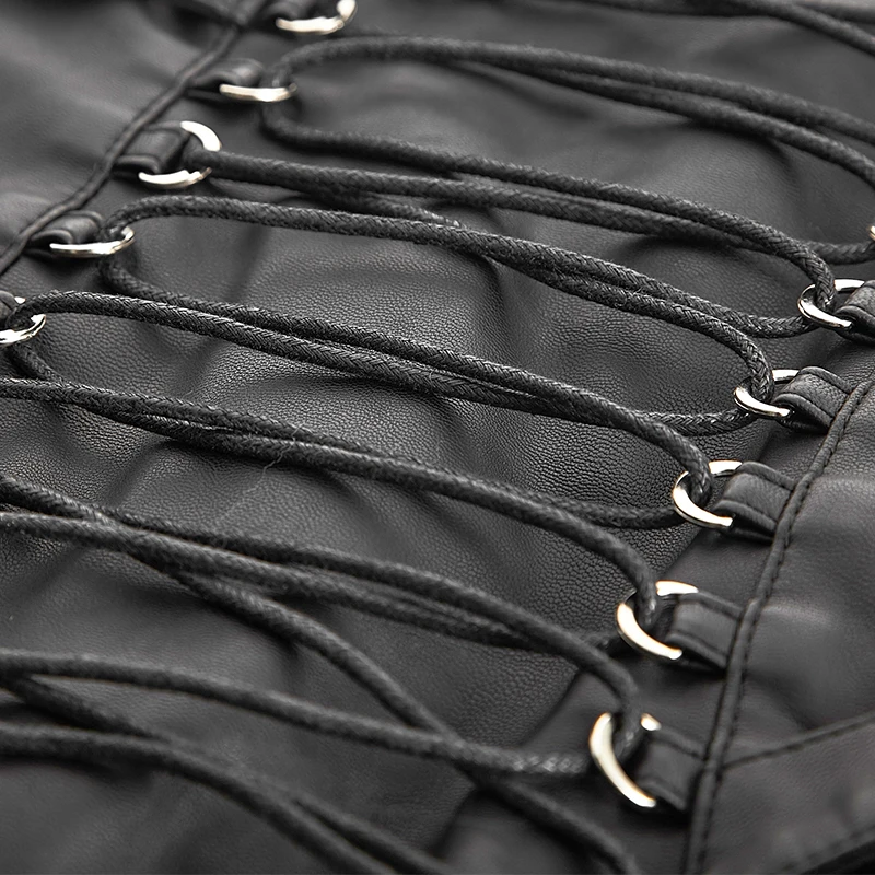 Женская мини-юбка с высокой талией в стиле панк-рок черная короткая юбка из