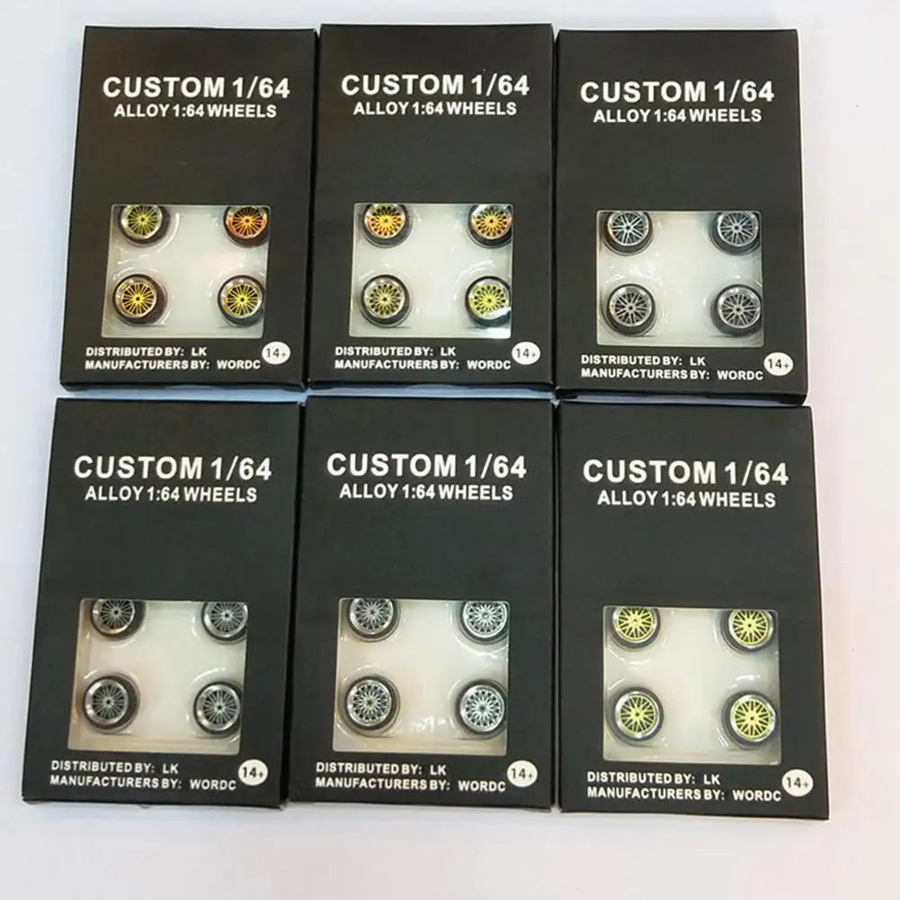 

1/64 Alloy Model Car General Modified Tire Metal Wheel Disc Control Modification Non-remote Toy Car Model Brake Accessories U0C6