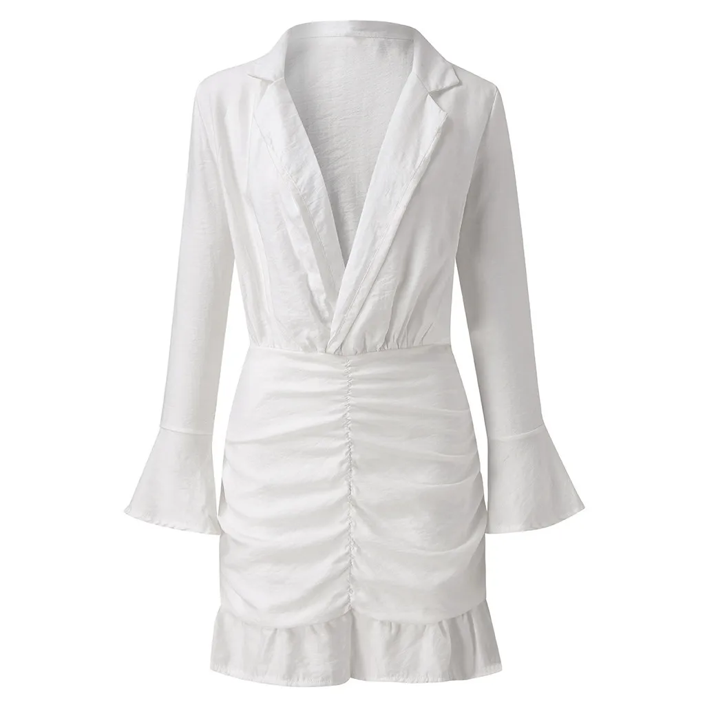 Элегантные модные платья женское платье офисный Повседневный Блейзер белое