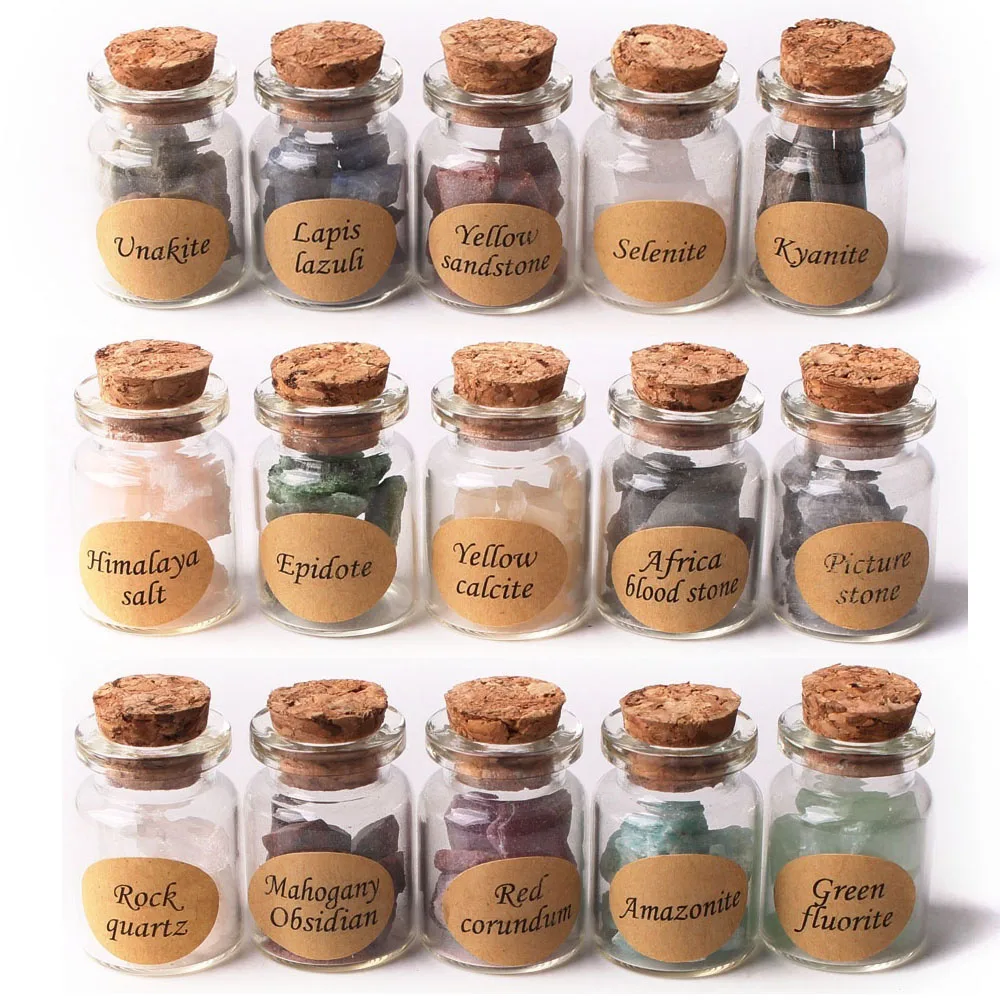 1 шт. мини натуральные хрустальные флаконы с драгоценными камнями бутылки