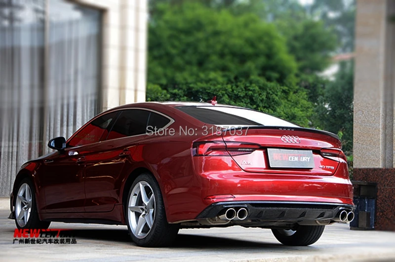 Для Audi A5 4 Двери Седан углеродного волокна задний спойлер на крышу крыло багажника губы загрузки крышка автомобиля Стайлинг