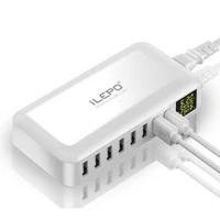 ILEPO 60 Вт 8 портов USB быстрая зарядка QC3.0 HUB умная Быстрая зарядка светодиодный дисплей Multi USB зарядная станция Мобильный телефон для дома и наст...