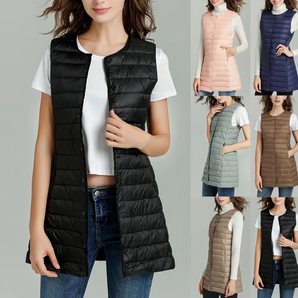 Модная женская длинная куртка с воротником стойкой для отдыха легкая пуховая