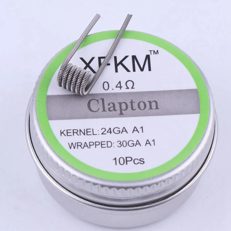 

XFKM Flat Twisted Wire Fused Clapton Hive Premade Wrap Wires Alien Mix Twisted Quad Tiger Coils Heating Resistance Rda Coil