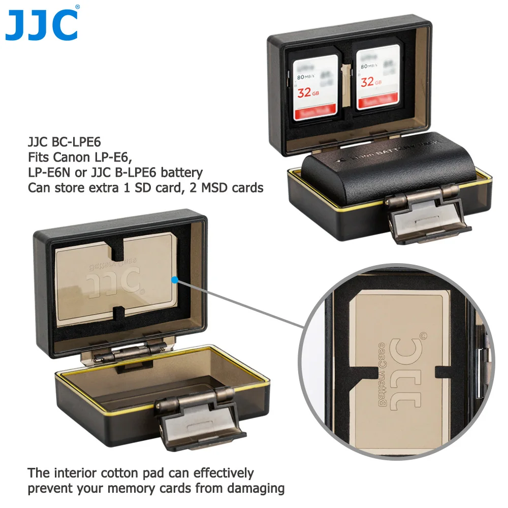 JJC Камера Батарея держатель Чехол сумка для Canon LP E6 E6N E17 Sony NP FW50 Fujifilm W126 чехол SD MSD TF