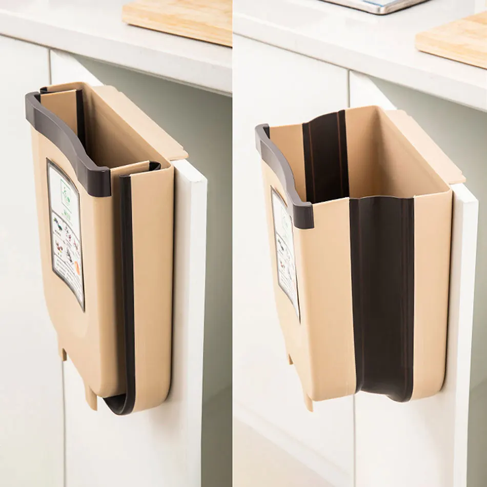 Складной мусорный бак 24x17x21 см кухонный шкаф подвесная корзина для мусора с 3 л