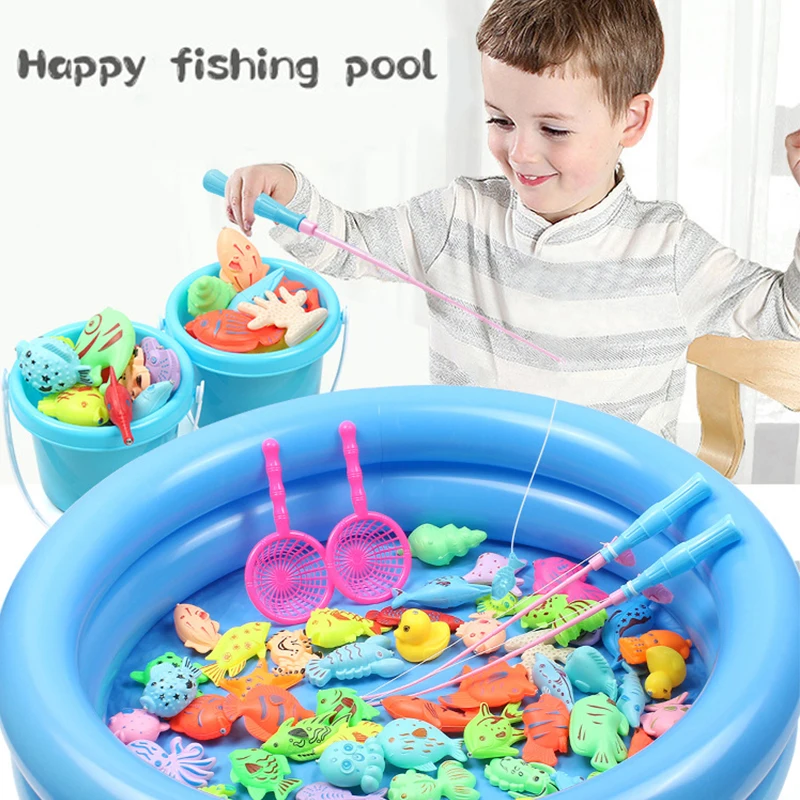 

Children's Fishing Toys Pool Set Playing In The Water Magnetic Fishing Rod Parent-Child Interactive Game Fishing Toy For Kids