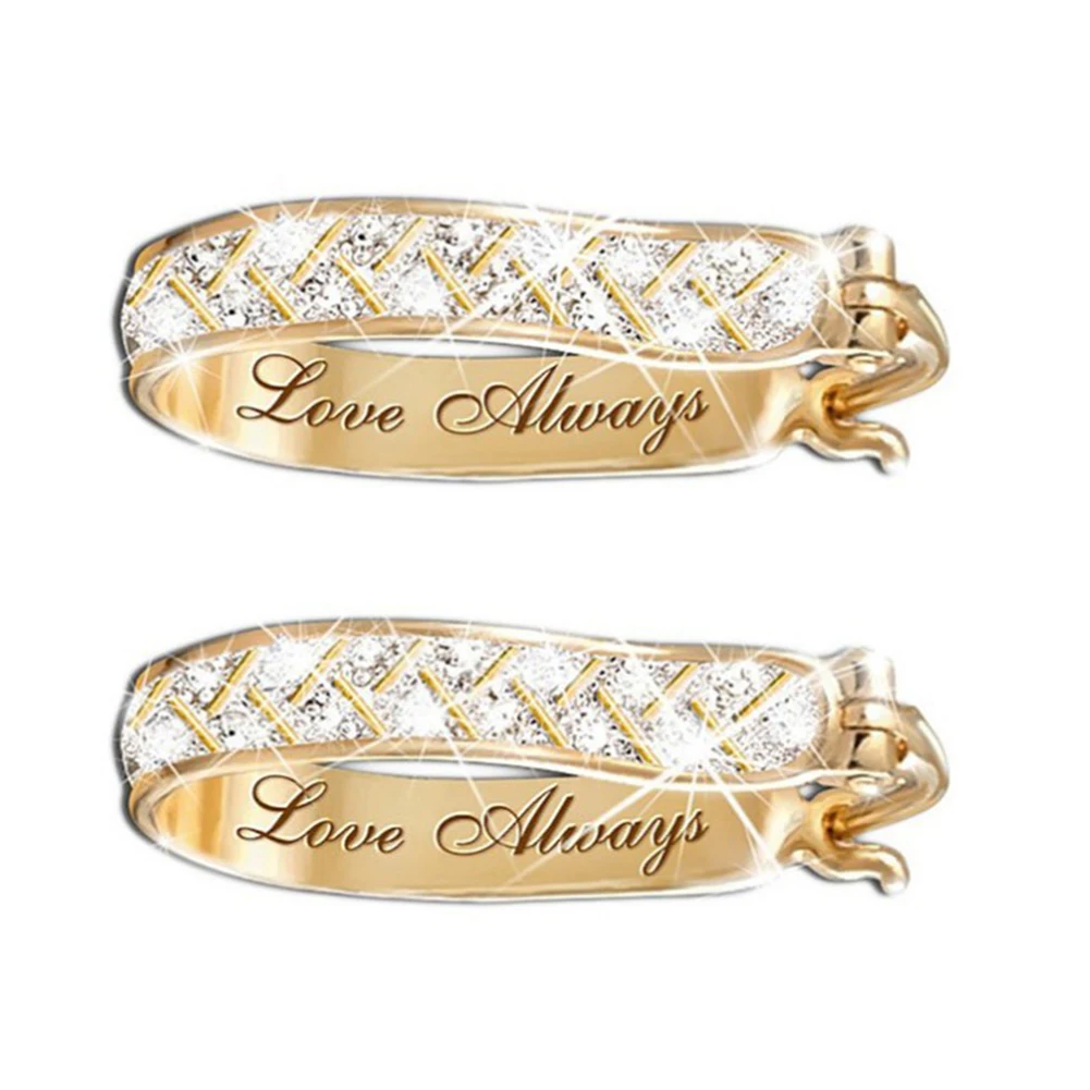 

Newest Elegant Women Fashion Rhinestone Decoration Ear Stud Rings Hoop Earrings 2021 Party Accessories Jewelry Gifts