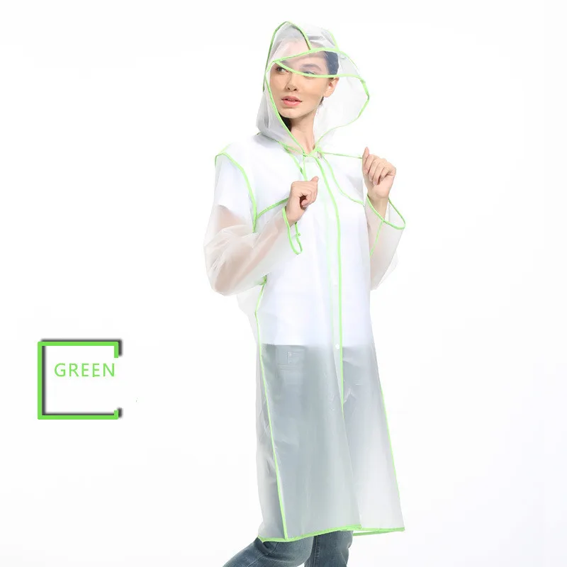 Прозрачный дождевик из ЭВА для женщин и мужчин Модный непромокаемый плащ