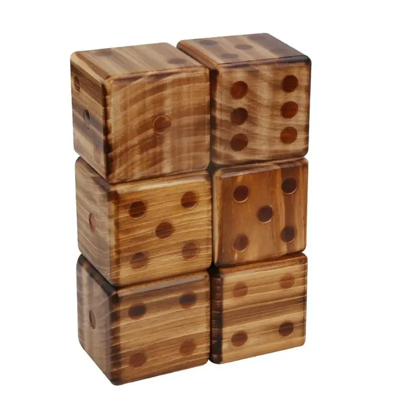 

X5QF 6-sided Dice Big Wooden Dice 3.5 inch Bar Drinking Game Rounded Corner Dice Kids Board Game Toys