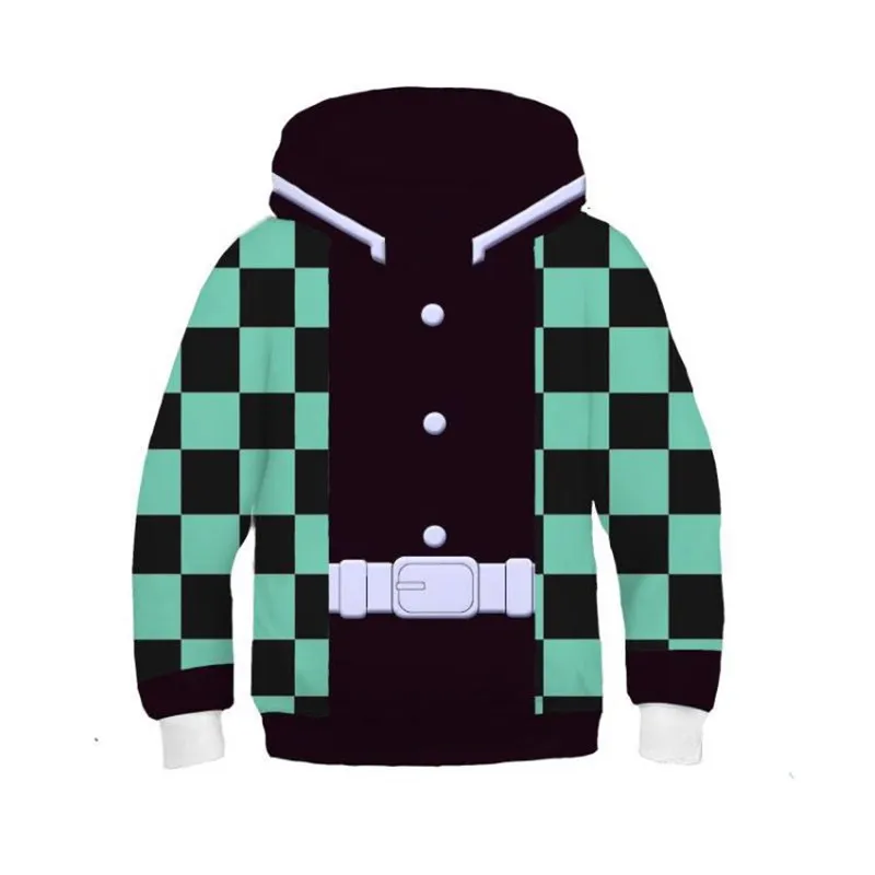5 Kids Boy Girl Demon Slayer Kimetsu no Yaiba Tanjirou Nezuko Zenitsu Tomioka Cosplay Hoodie Costume Jacket Coat Halloween Party - Цвет: 5