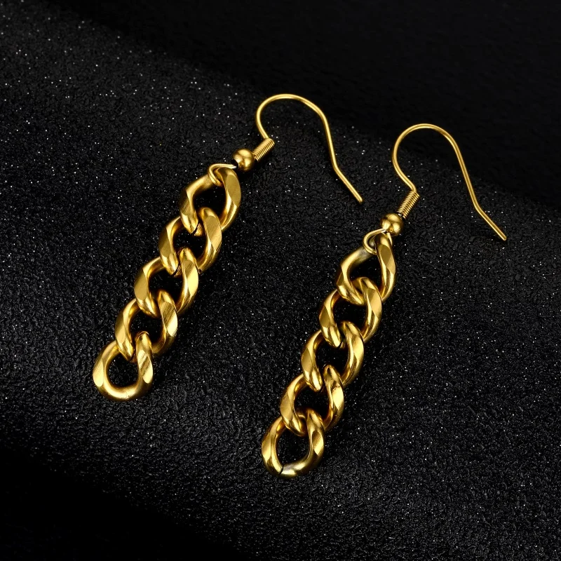 Модные женские серьги подвески из толстой нержавеющей стали с кубинской