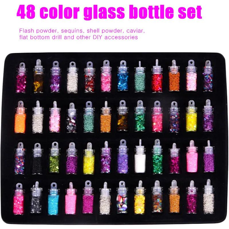 48 Цвет разных Блеск порошок сердце/Звезда блестки для нейл Арта (искусство