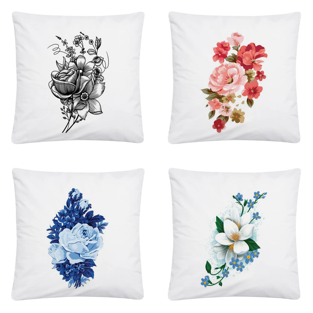 

Beautiful flower pattern Soft Short Plush Cushion Cover Pillow Case for Home Sofa Car Decor Pillowcase45X45cm