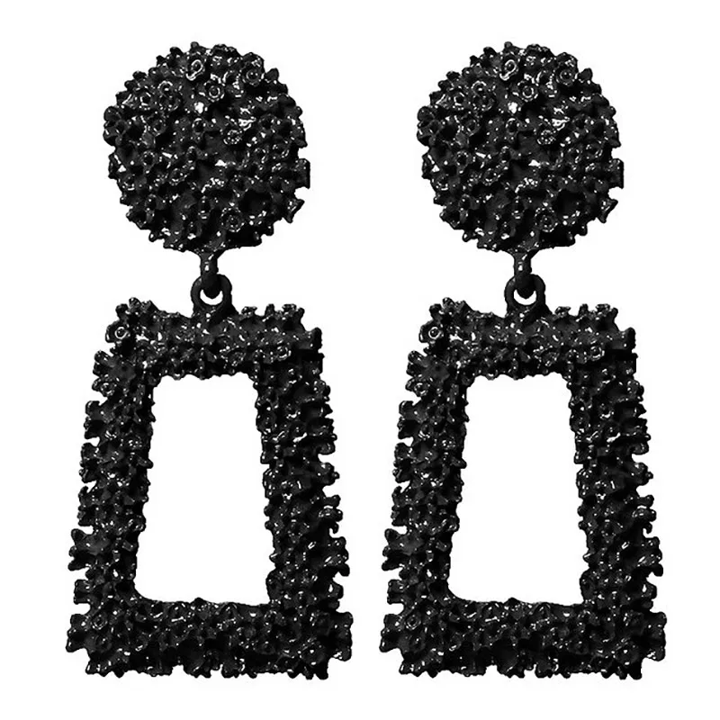 Black X& P винтажные геометрические большие серьги, массивные золотые Висячие серьги для женщин, Модные металлические Висячие серьги, ювелирные изделия - Окраска металла: Black