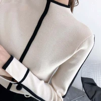 women turtleneck pullover sweater soft jumper long sleeve autumn winter 2020 warm thick slim fit tops