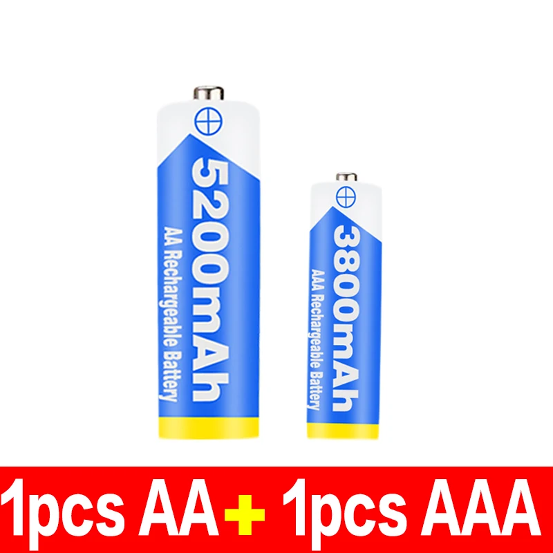 Золотой 1,2 v Ni-MH 5200mAh AA Аккумуляторная батарея перезаряжаемая и AAA 3800mAh аккумуляторная батарея для фонарей, пультов дистанционного управления, батарейка для игрушек - Цвет: Золотой