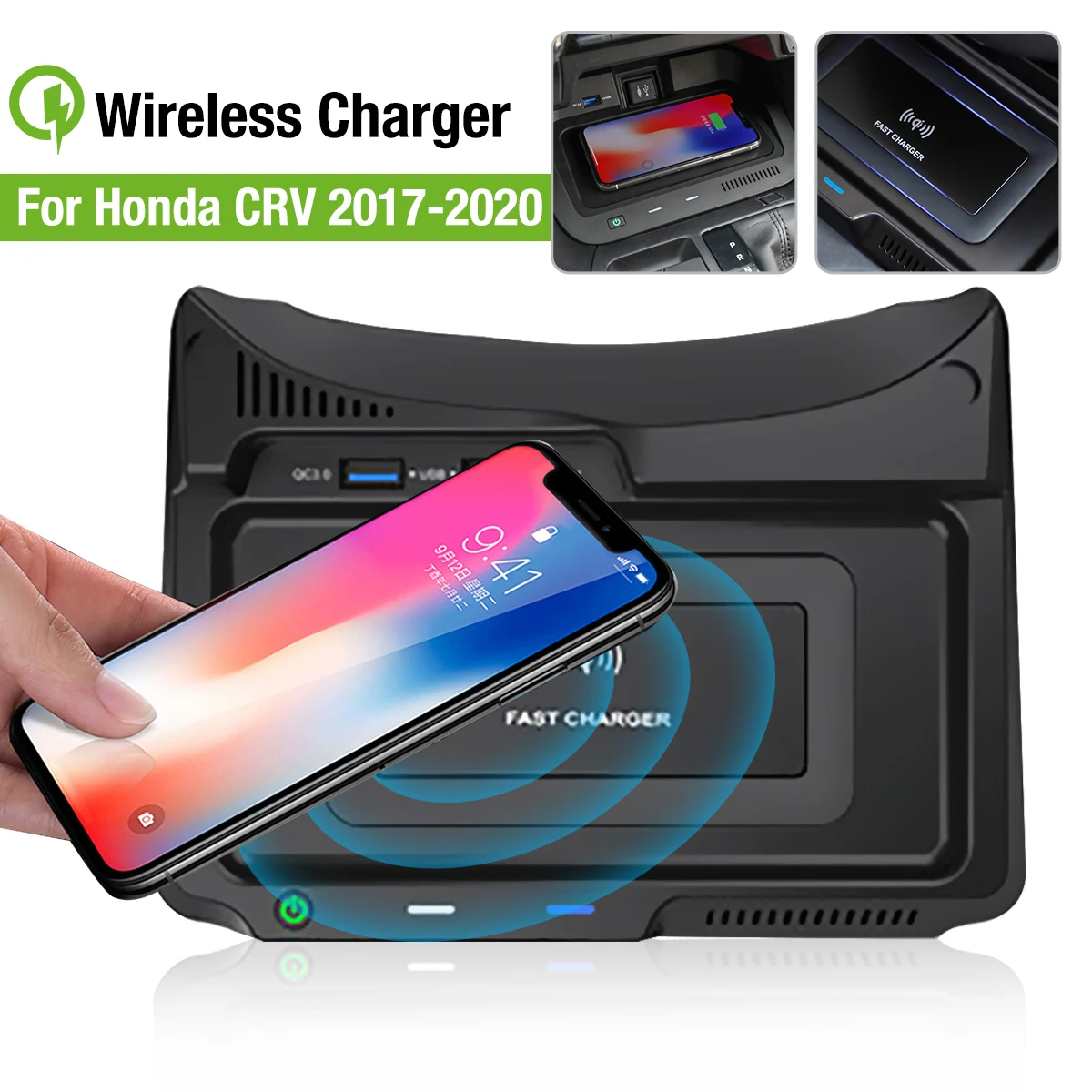 

Car Wireless Charger for Honda CRV 2017 2018 2019 18W Fast Charging Case Phone Charger Charging Holder Accessories For Iphone
