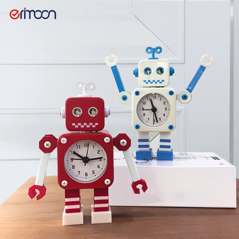 Прикроватные милые Мультяшные роботы детский будильник настольные часы