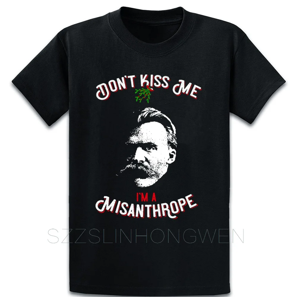 Футболка с надписью No Mistletoe Kiss Nietzsche Misanthrope футболка узором Crazy size S 5xl Трикотажная