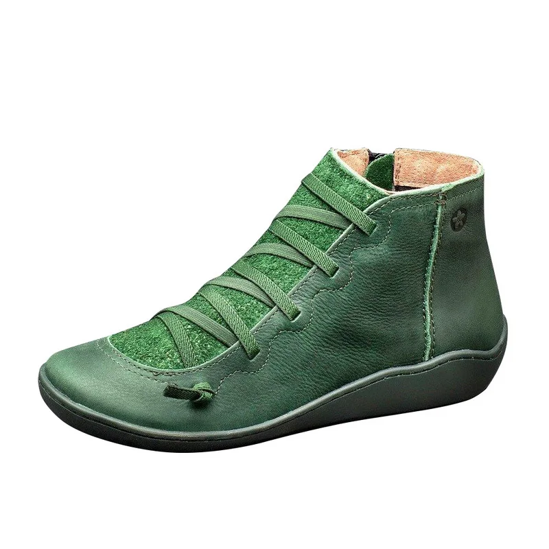 WENYUJH/женские зимние ботинки; весенние ботильоны из натуральной кожи на плоской подошве; женские короткие коричневые ботинки на меху; коллекция года; женские ботинки на шнуровке