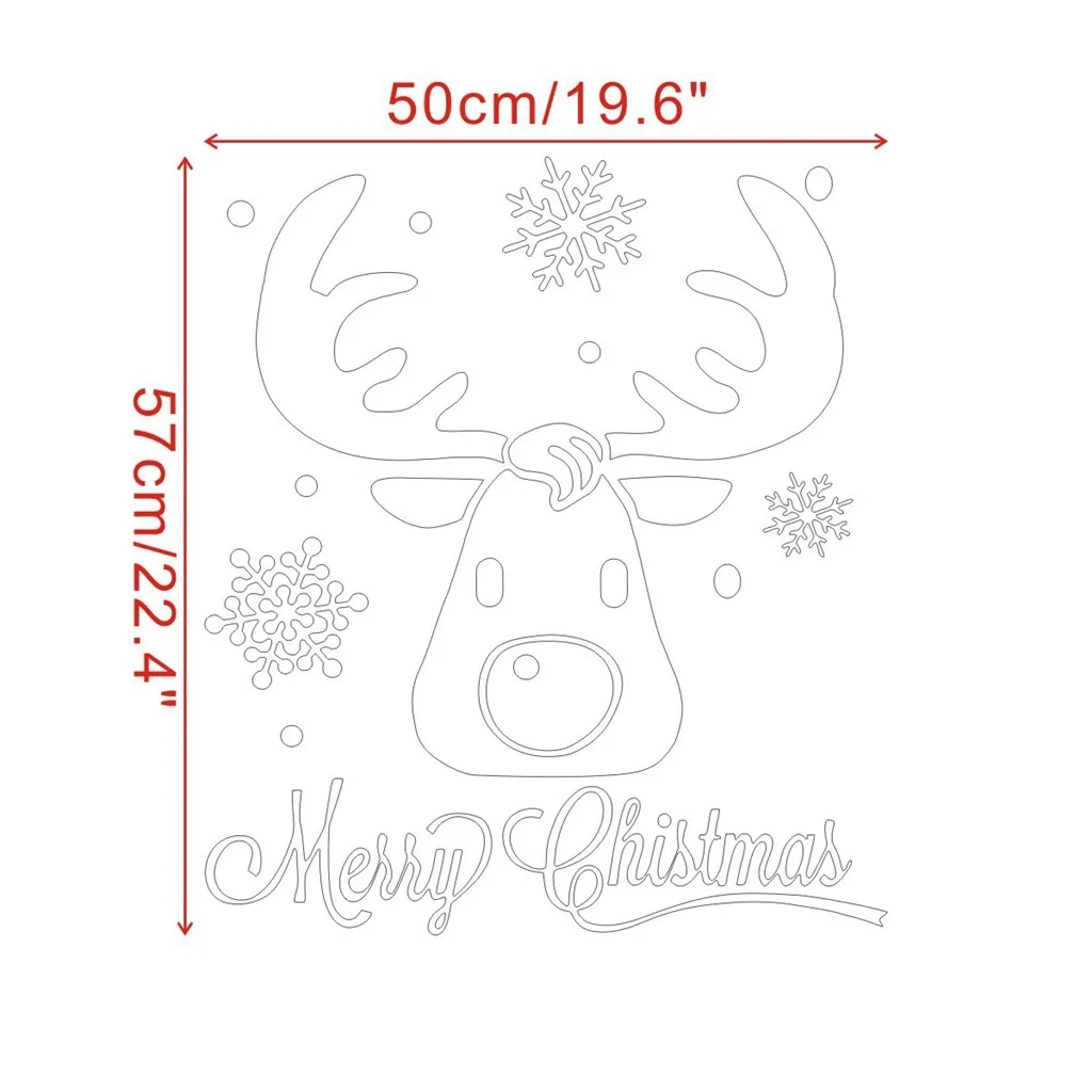 Мультяшные рождественские наклейки с оленями для окон стен окна Праздничные на