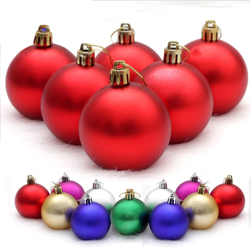 

6cm 8cm 10cm Christmas Ball Ornaments Matte Smooth Hanging Balls Baubles Mall Scene Decorative Colorful Balls Home Party Decor