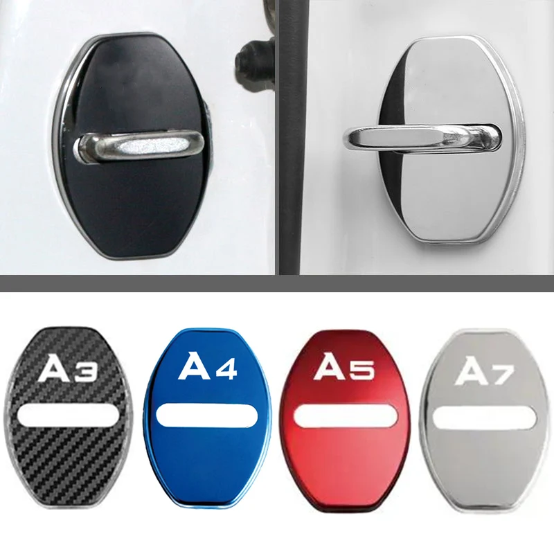 Защитный чехол для автомобильного отделка дверного замка с эмблемой Audi Q3 Q5 Q7 Q8 Q2 A4