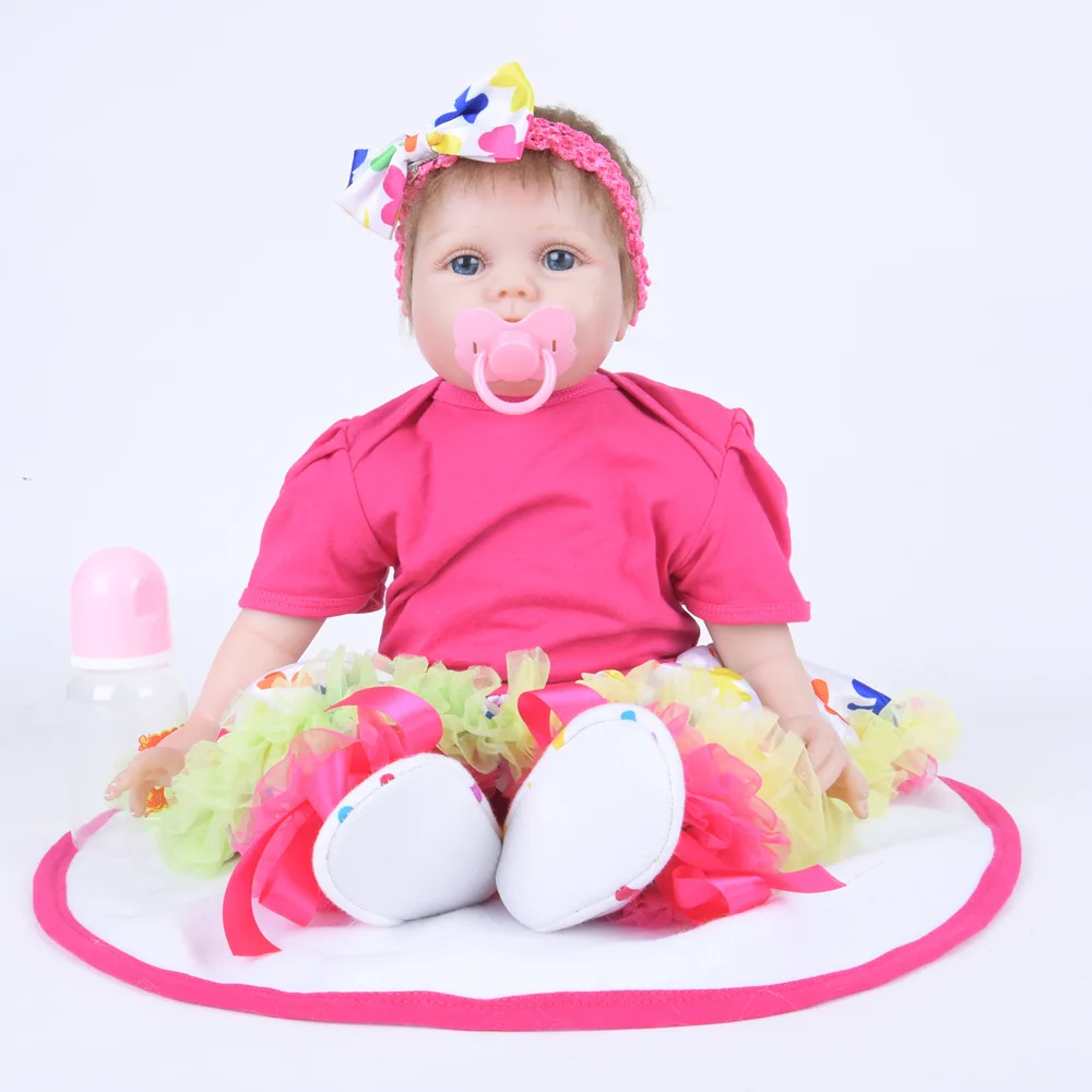 22 'ཱི см Реалистичная кукла для новорожденной девочки силиконовая Мягкая