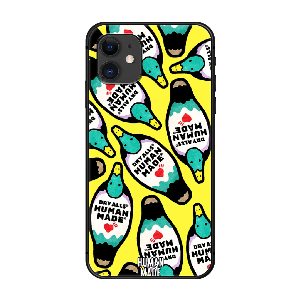

human made Fashion brand Phone Case Cover Hull For iphone 5 5s se 2 6 6s 7 8 plus X XS XR 11 PRO MAX black shell tpu bumper