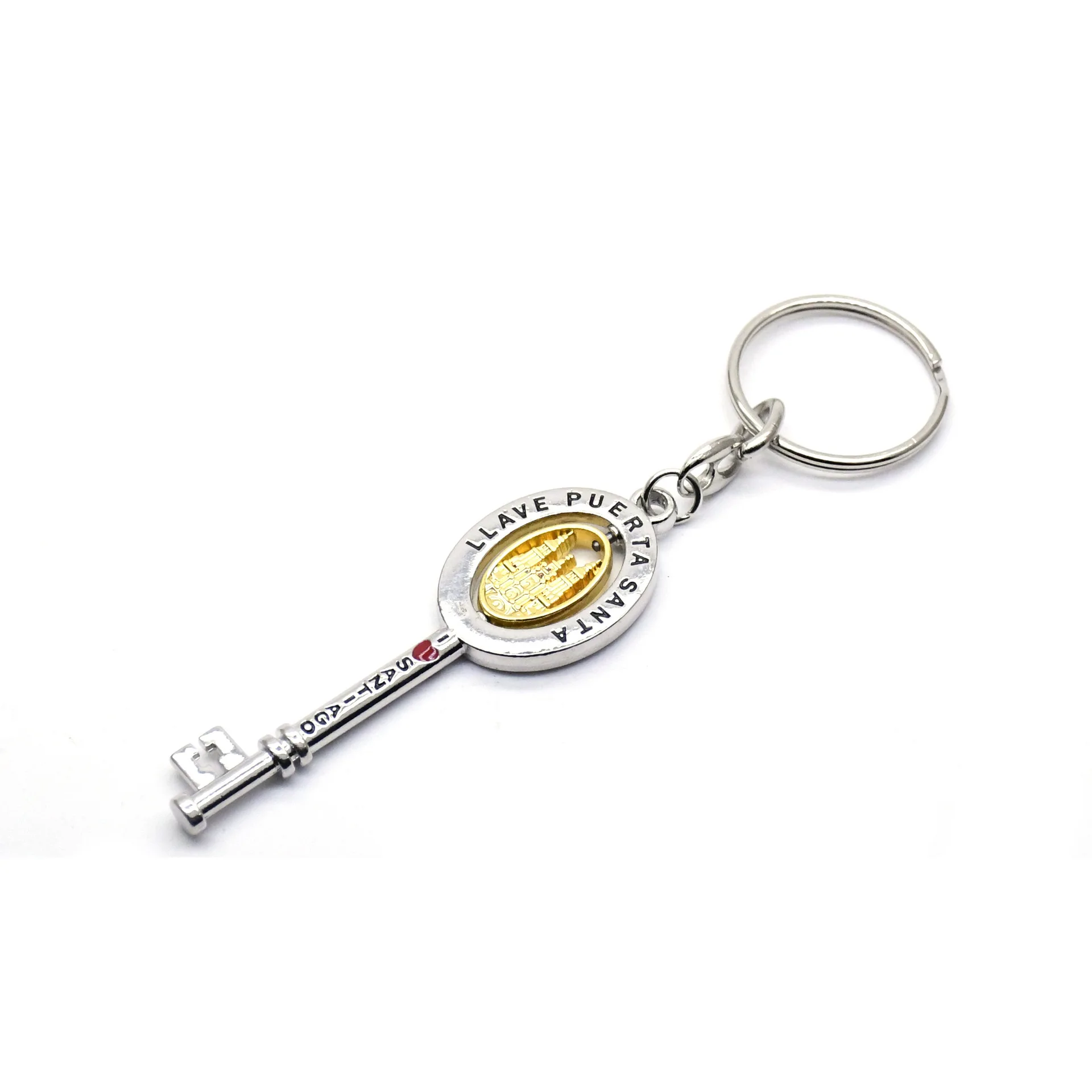 Золотая подвеска для ключей для церкви, брелок для ключей, украшение для автомобильной сумки Санта Клауса, аксессуары для ключей