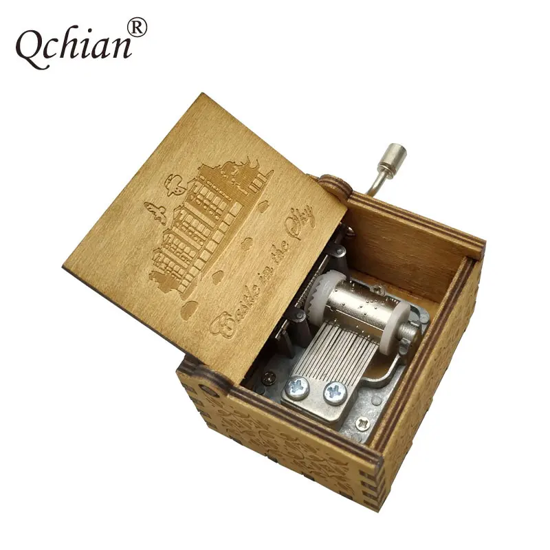 Новые поступления деревянная музыкальная шкатулка тема замка Лапуты в небе