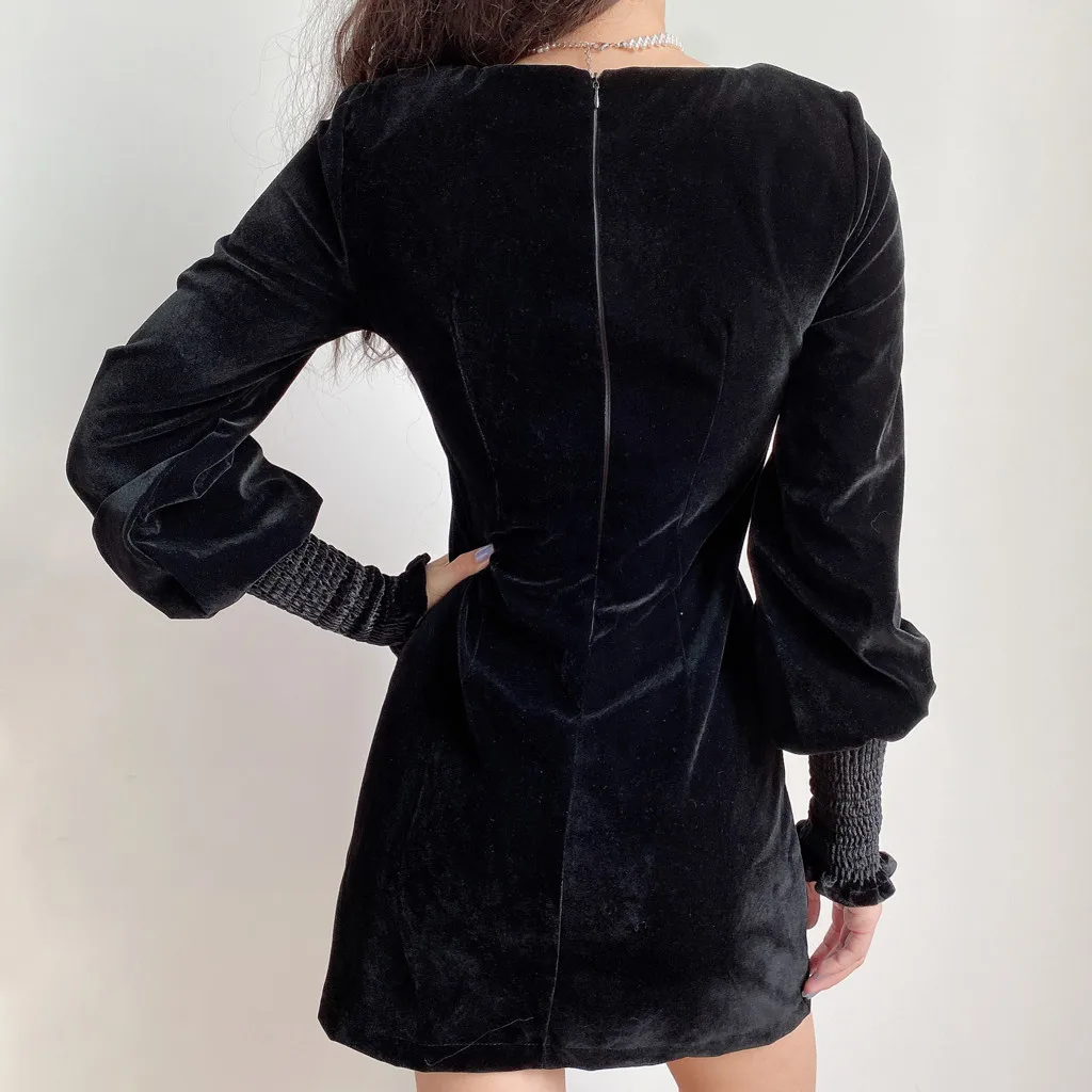 Женское платье 2020 женское сексуальное с квадратным воротником длинным