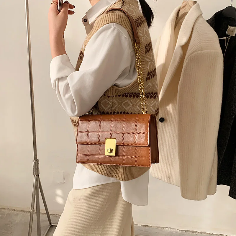 

Classic Chain PU Leather Crossbody Bag 2021 New High-quality PU Leather Women's Designer Handbag Shoulder Messenger Bag