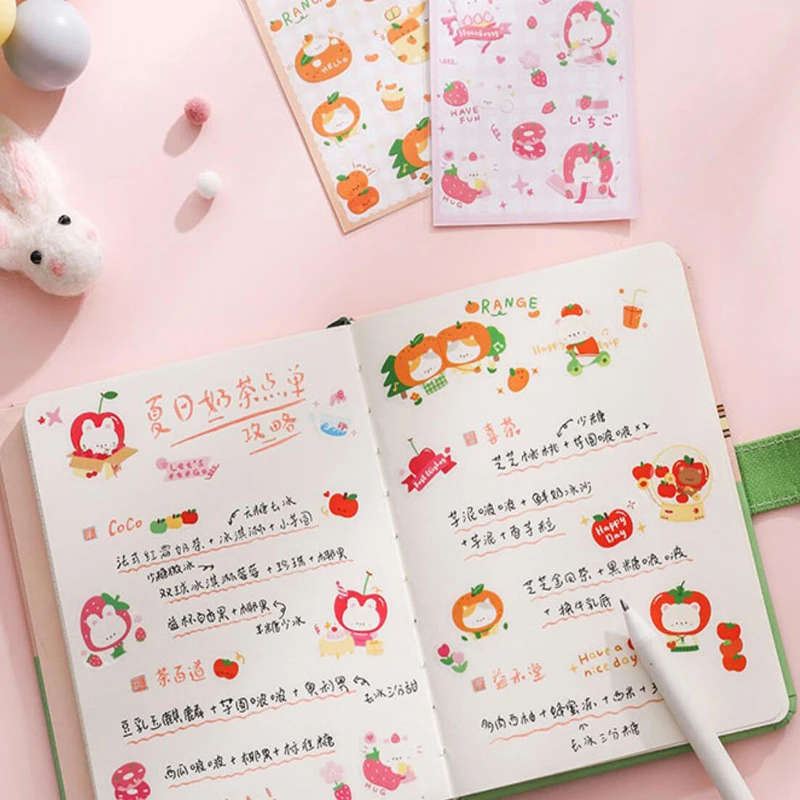 

1 Sheet Kawaii Fruit Pet Decoration Stickers Cute Sealing DIY Decoration for Households Computers Keyboards
