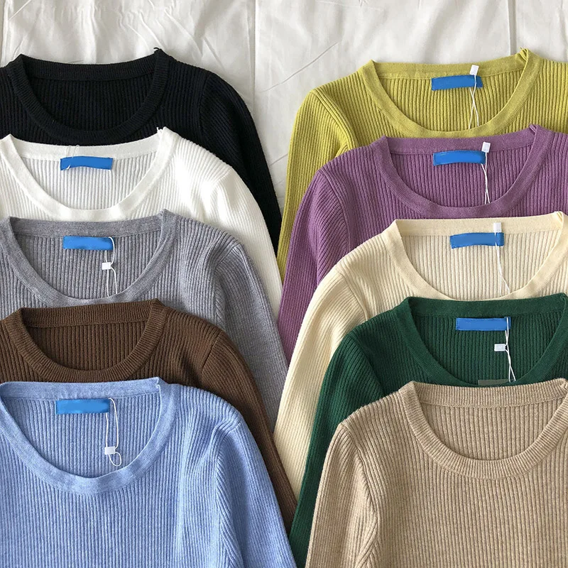 Универсальная Базовая рубашка с длинным рукавом Женская весенняя одежда Новинка