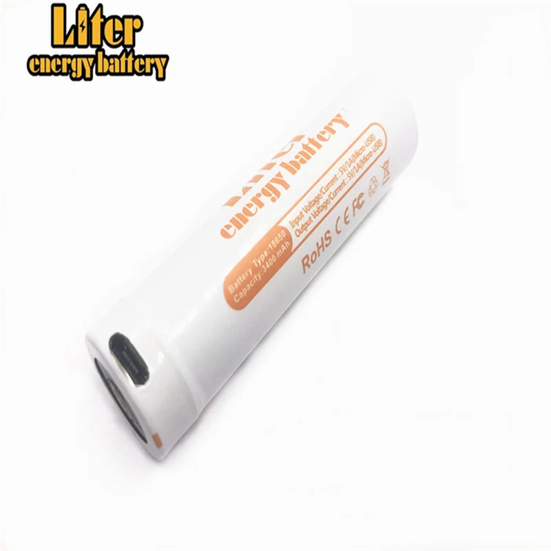 PCM встроенный USB 3 7 в 3400 мАч 18650 литий ионный перезаряжаемый аккумулятор с двойным