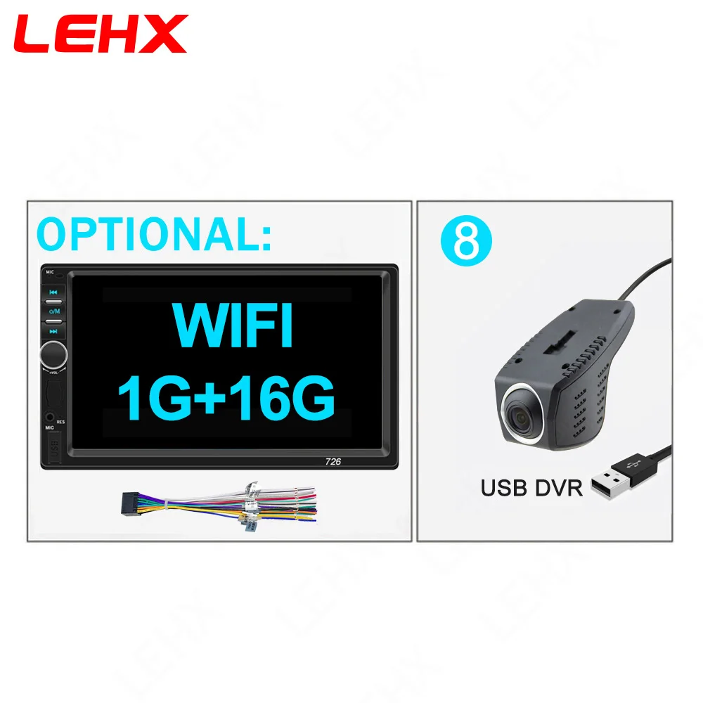 LE-726-DVR Android8.1 автомобильный Радио Мультимедиа Видео плеер 2 Din универсальный авто радио gps навигация для Volkswagen Nissan hyundai Kia toyota - Цвет: LE-726-DVR