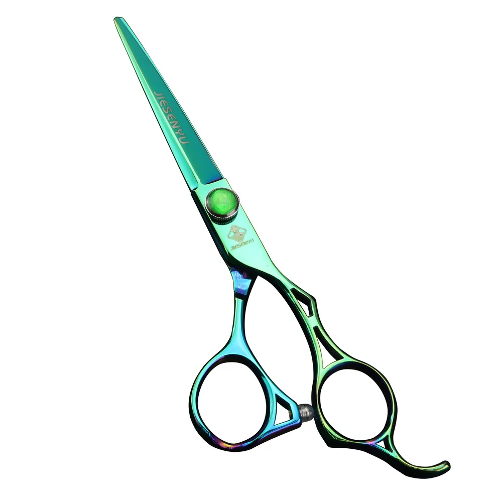 cutting scissors Высококачественные ножницы для волос, зеленые, 6 дюймов, с полой ручкой, парикмахерские ножницы, расческа, чехол, ножницы для парикмахерского набора - Цвет: cutting scissors
