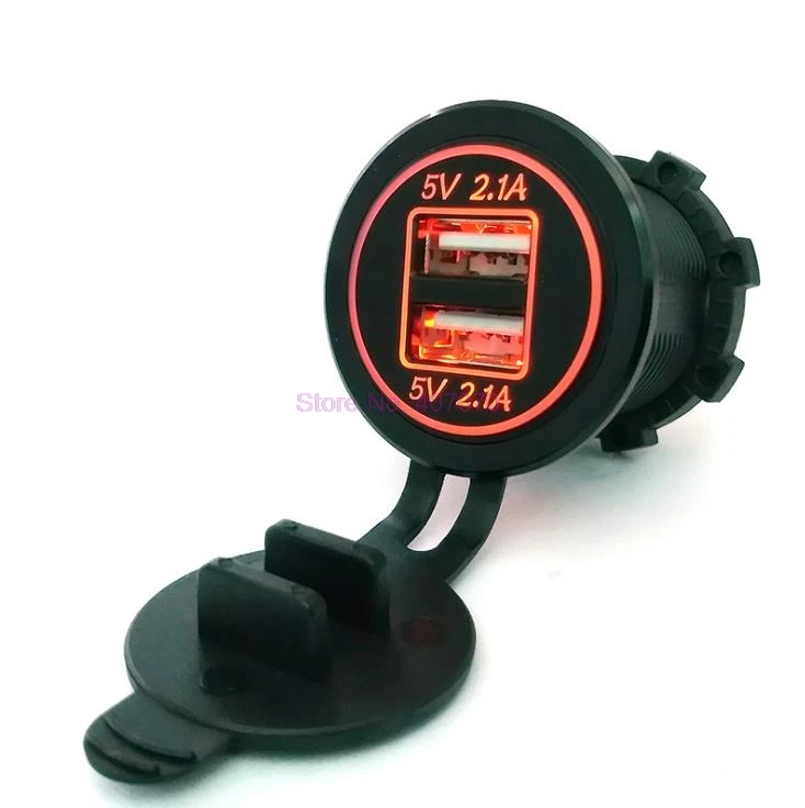 DHL или Fedex 200 шт Новый DC 12 V/24 V двойной порт автомобильное USB зарядное устройство 4.2A