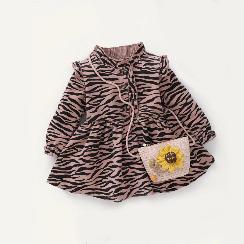 

Bear Leader Infant Baby Girls Dress 2021 Newest Spring Autumn Leopard Ruffles Costumes Newborn Princess Party Clothing 0-2 Years