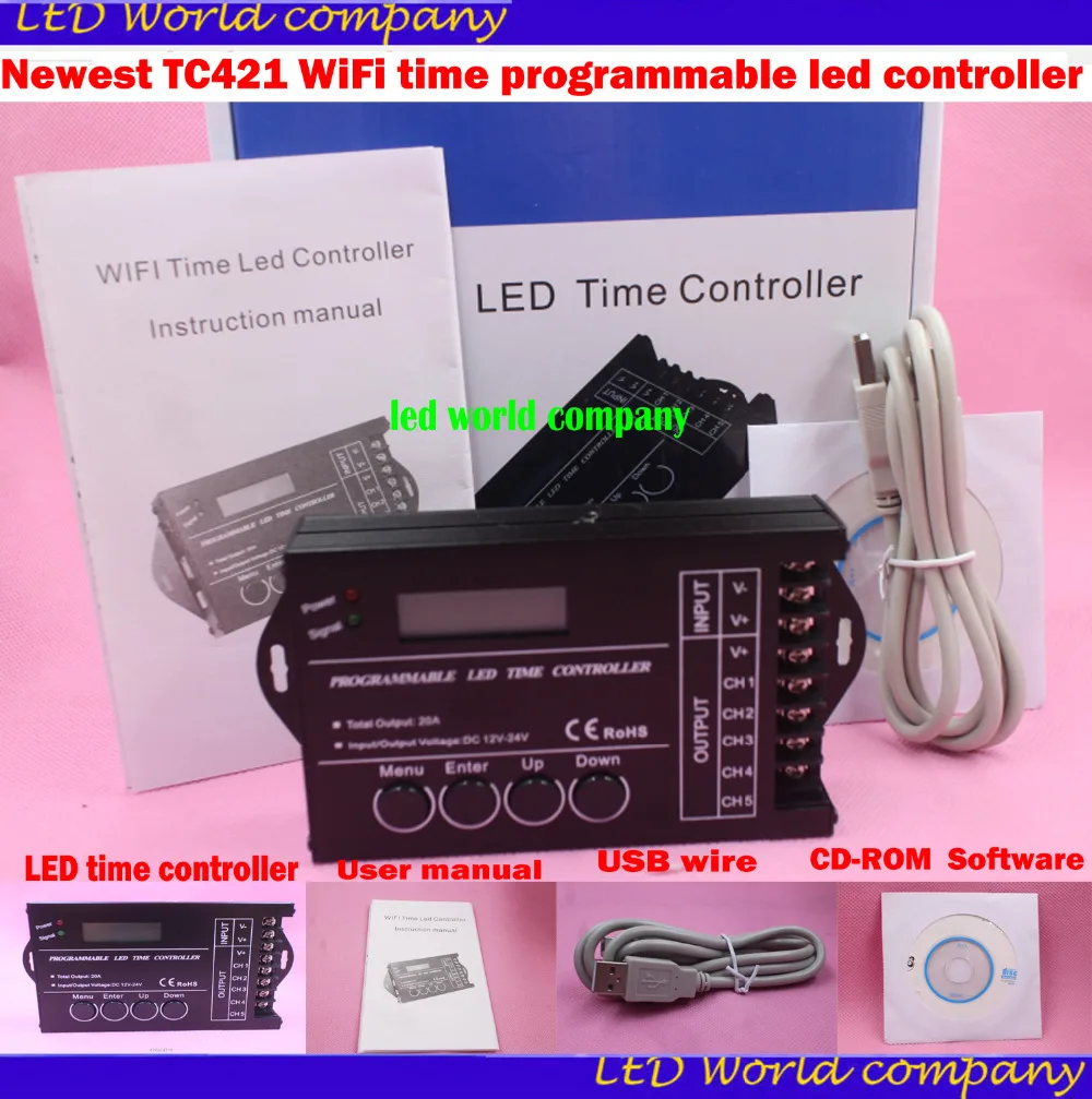 Программируемый светодиодный контроллер TC421 Wi-Fi 5 каналов макс. * 4A для