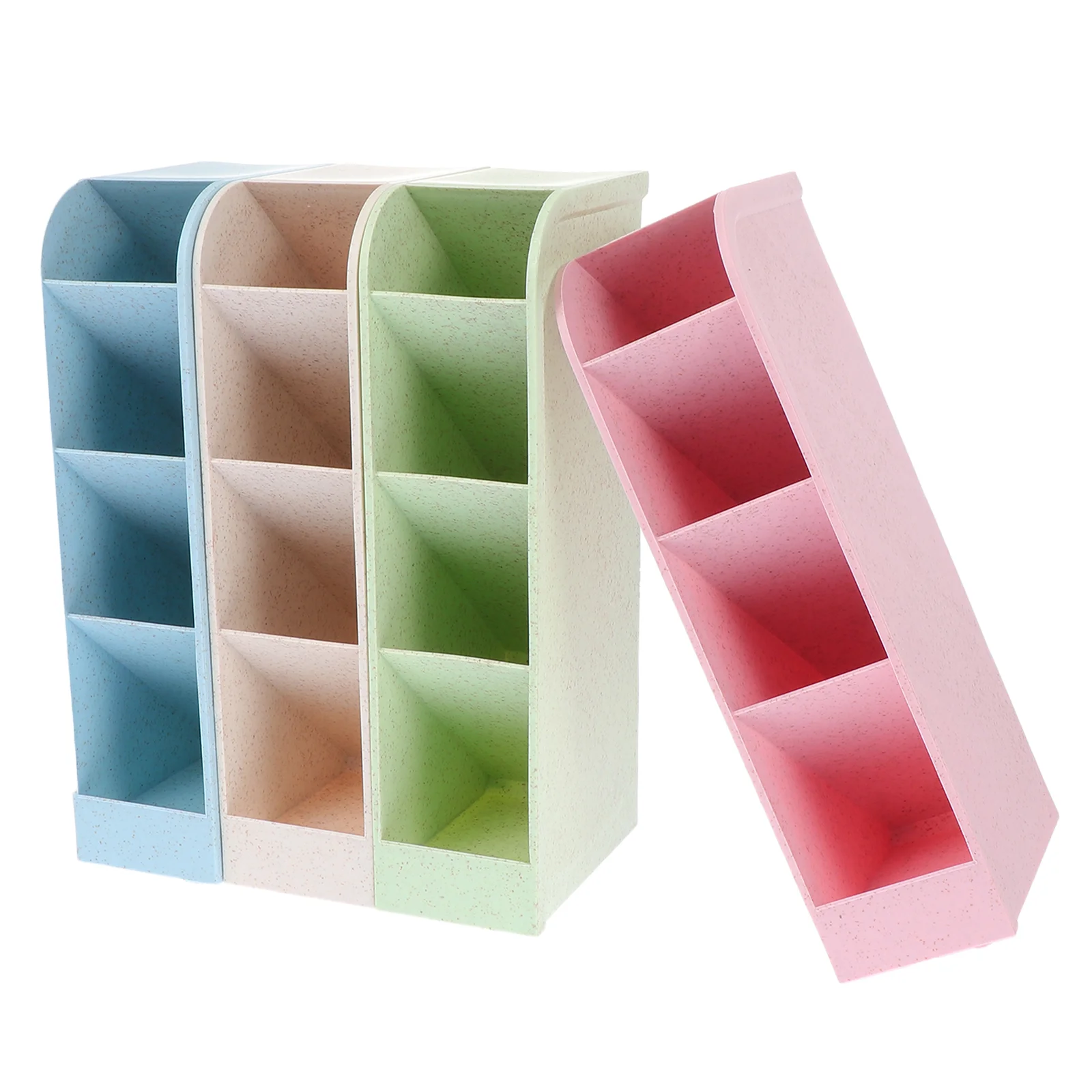 

4Pcs Pen Holders Pen Organizers Storage Baskets Inclined Makeup Brush Holders (Assorted Color)