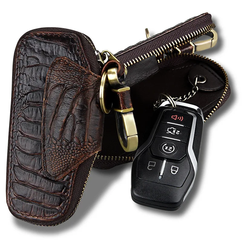 Ретро органайзер для ключей из натуральной воловьей кожи сумка с крокодиловым