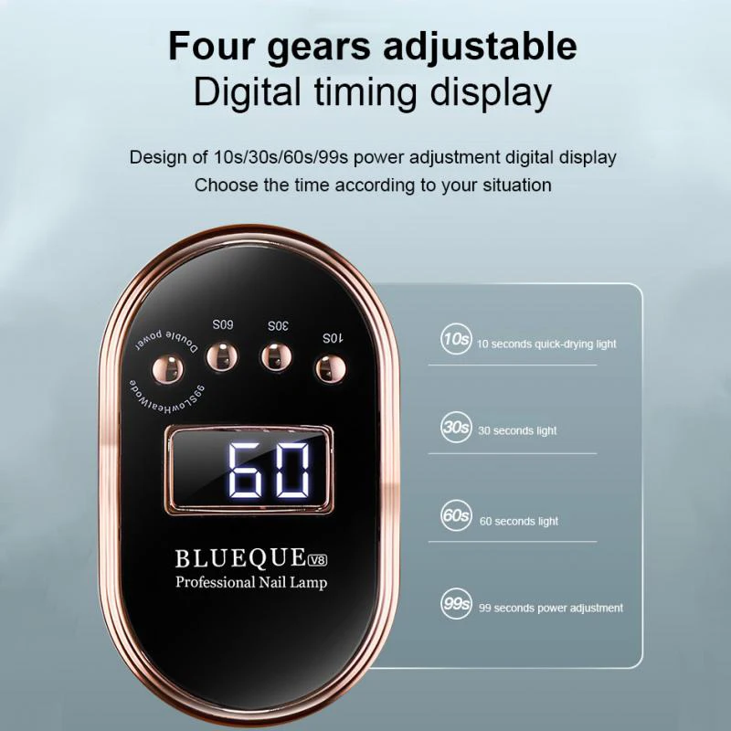 Doddohome Nail Lamp Manicure Lamp Led Nail Polish Dryer with 36 Pcs Leds for Curing All Gel Nail Polish  with Sensor LCD Display